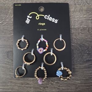 Art Class Girls 8pc Rings Set NEW